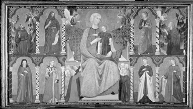 Madonna con Bambino in trono tra Santi e devoti